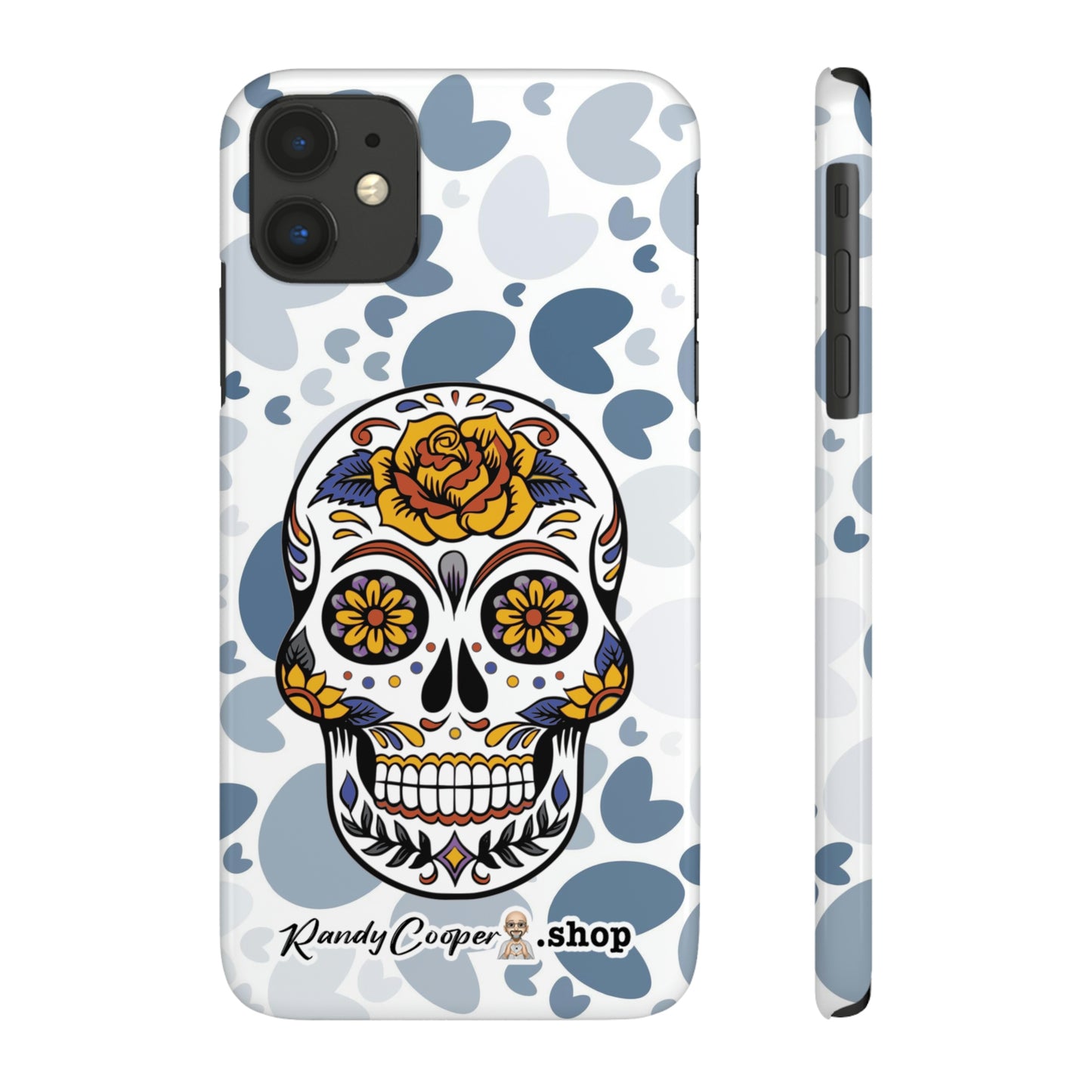 Fiesta Skull on Butterfly print Slim Phone Case for iPhone and Samsung
